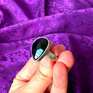 Black stone ring size 7